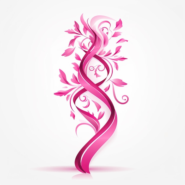 Vector a pink and pink flower with a pink ribbon on it