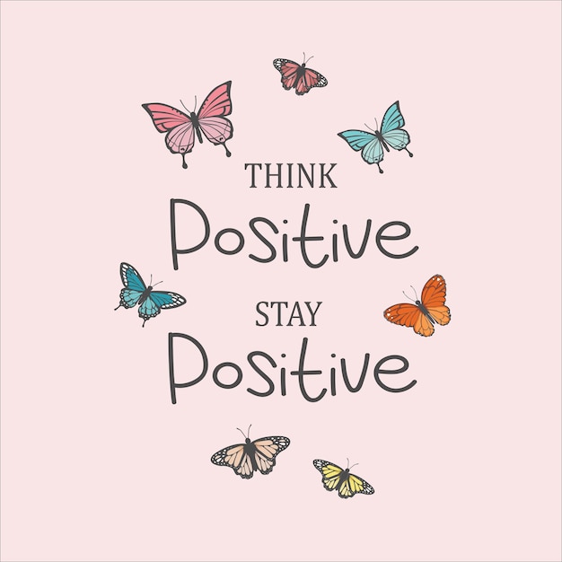 pink positive quote butterfly