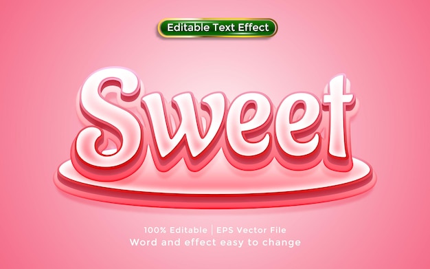 A pink poster that says sweet on it Editable text effect