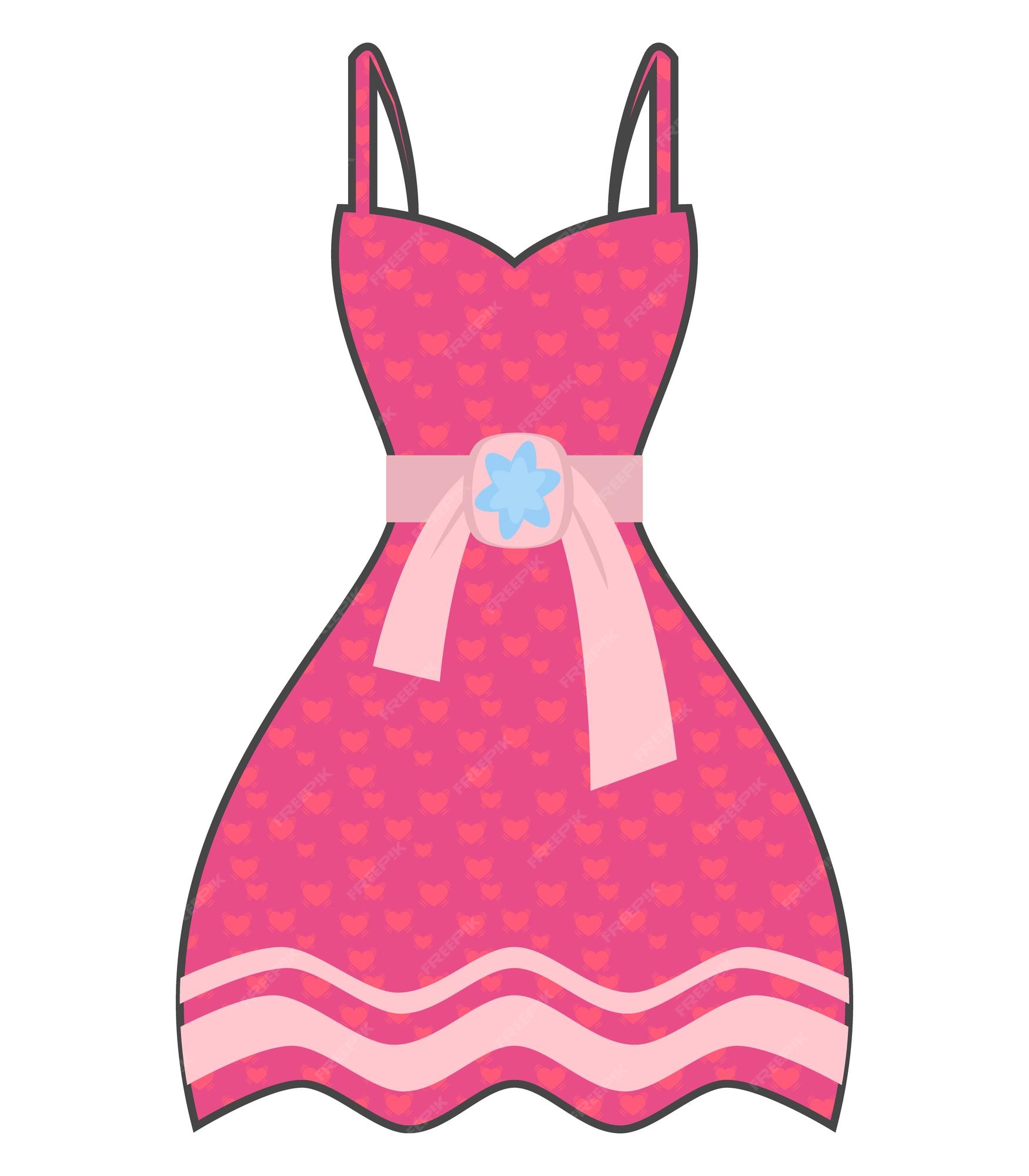 Premium Vector | Pink princess dress