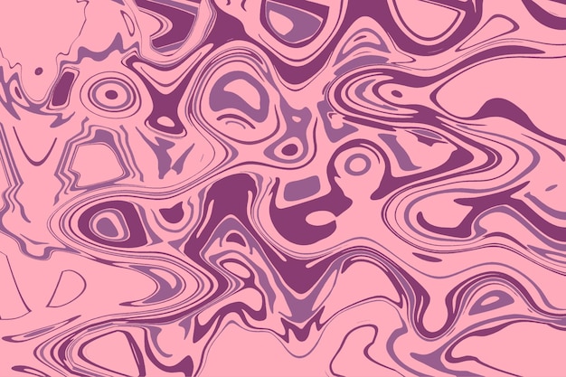 A pink and purple background with a swirly pattern and the word 