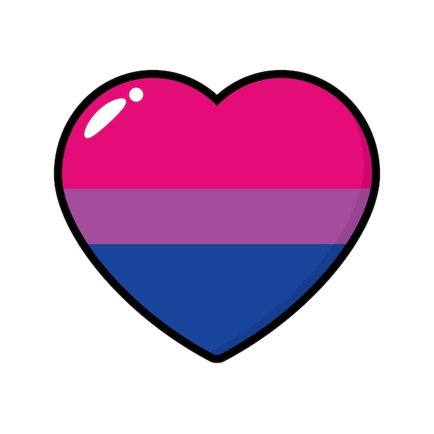 Pink purple and blue colored heart icon as the colors of the bisexual flag LGBTQI concept