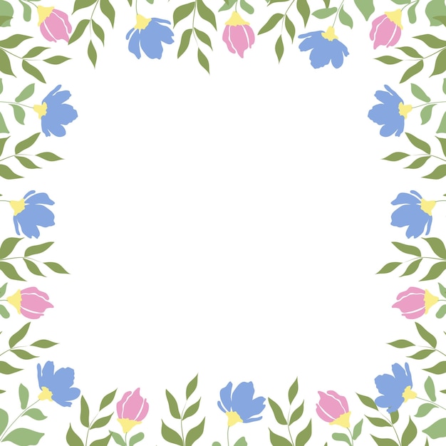 Pink and Purple Floral Border Frame Easter Mother's Day