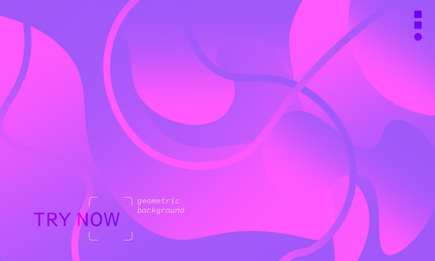 Розовый и фиолетовый градиентный фон с текстом «Попробуй сейчас» Геометрические фигуры абстрактные узоры красивое сочетание цветов Чернила жидкие круги округлые формы Шаблоны обоев для смарт-устройств