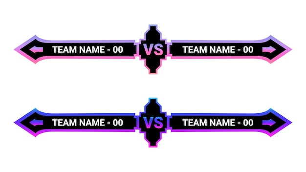 Pink and purple gradient sports lower third template, gaming lower third template