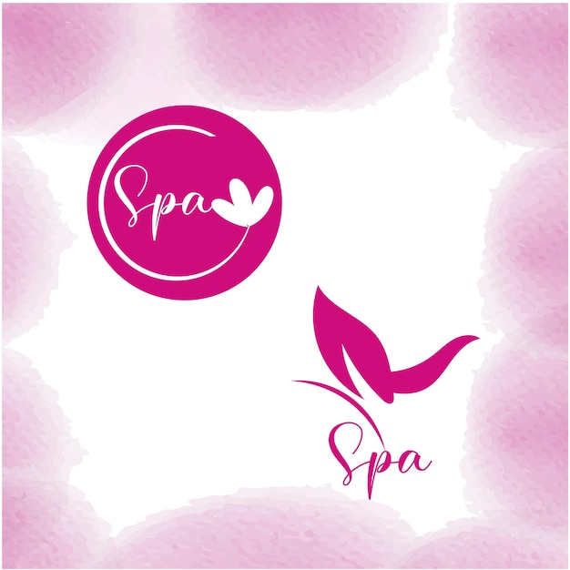 Vettore un logo rosa e viola per spa e spa