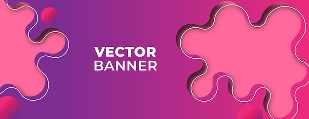 Pink purple round shapes banner design