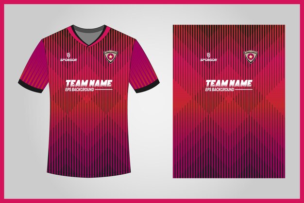 Premium Vector | A pink and purple team jersey for a soccer match.