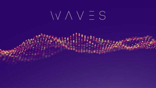 ピンク紫の波の背景。抽象的なベクトルポスター技術背景ベクトルイラスト。 eps10。