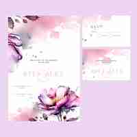 Vector a pink and purple wedding invitation with flowers and the word ritz on it