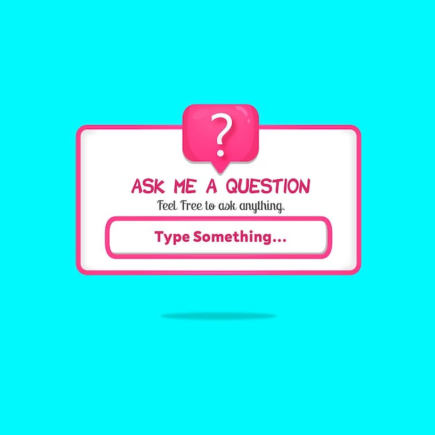 Pink question engagement interface mockup Free Vector