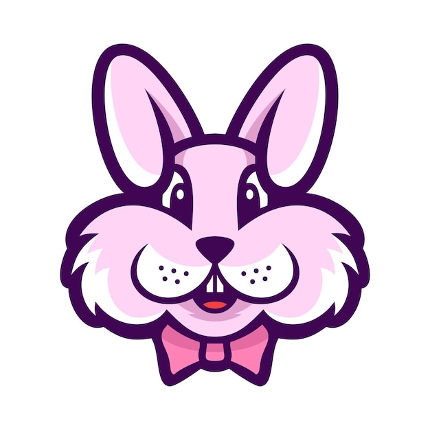 Vector pink rabbit bunny vector illustrations