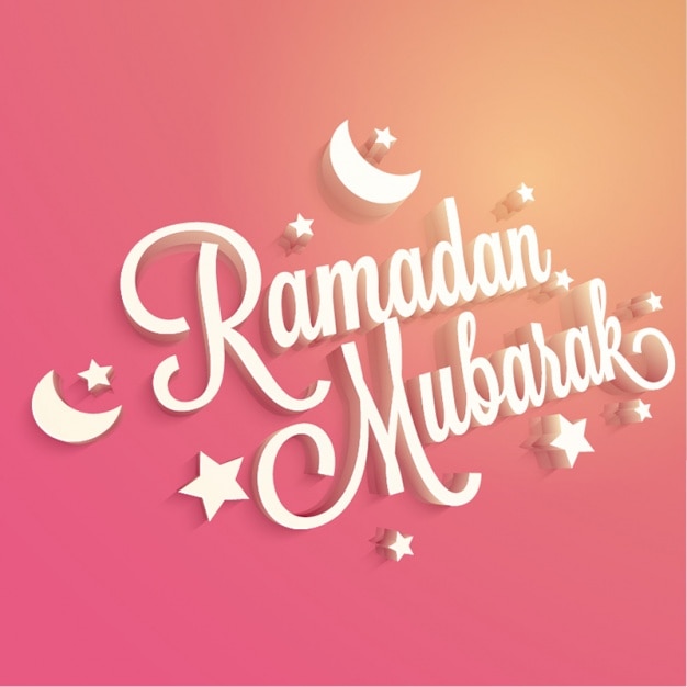 Pink ramadan background with stars and moons