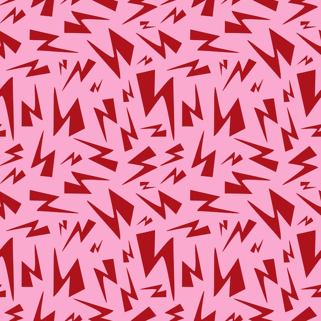 Vector a pink and red pattern of lightning bolts