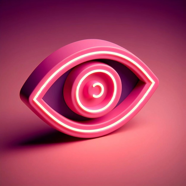 Vector a pink and red sign that says eye with a red background