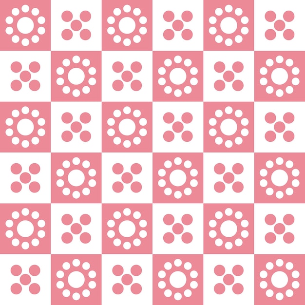 Vector pink retro checkerboard seamless pattern