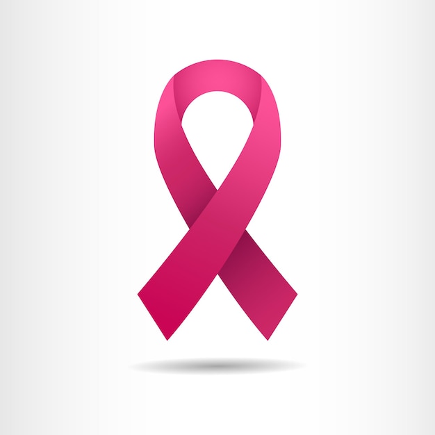 Vector pink ribbon breast cancer awareness illustration