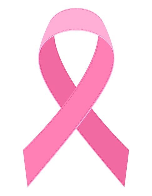 Vector pink ribbon breast cancer awareness stock vector illustration