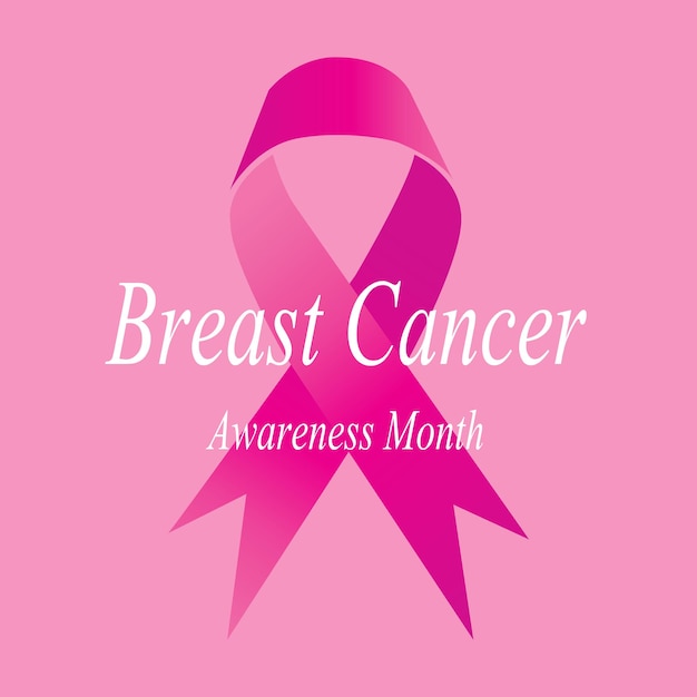 Pink ribbon for breast cancer awareness symbol vector illustration