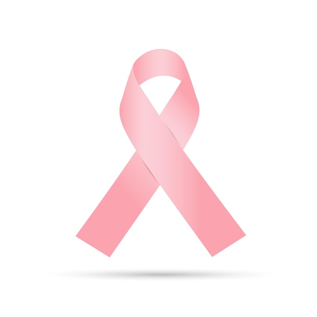 Vector pink ribbon breast cancer awareness symbol