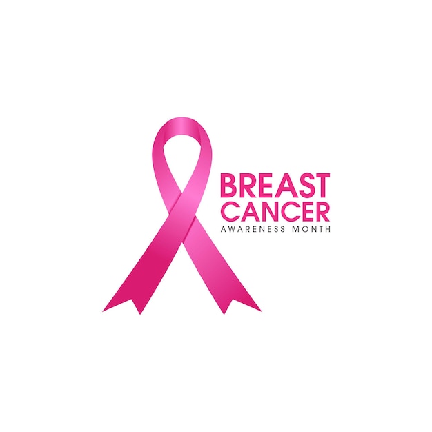 Pink ribbon breast cancer icon