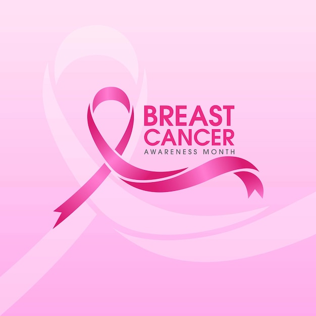 Pink ribbon breast cancer icon