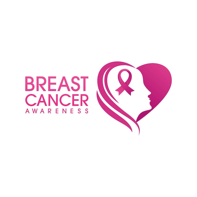 Pink ribbon breast cancer icon