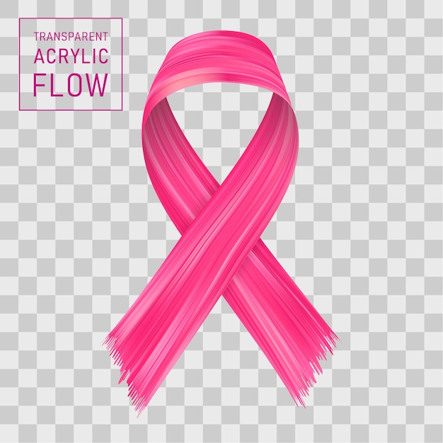 Pink ribbon flow. sign fight with cancer