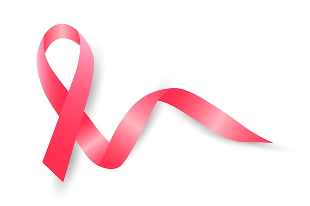 Vector pink ribbon is a symbol of breast cancer awareness