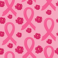 Pink ribbon seamless pattern