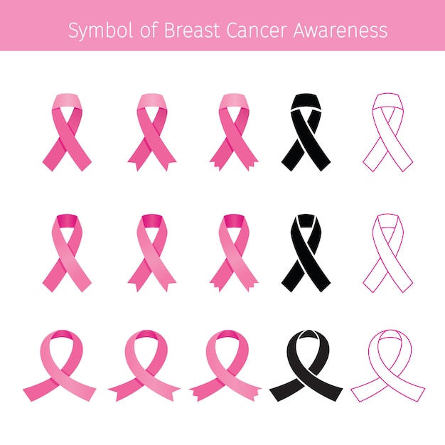 Pink ribbon, symbol breast cancer awareness