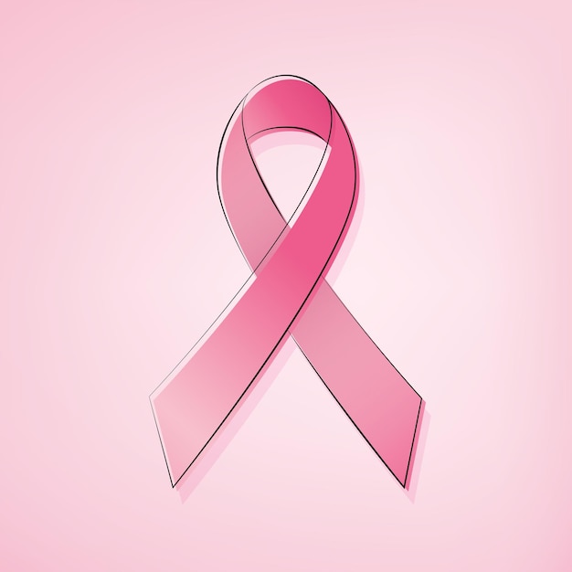 Pink ribbon symbol of women breast cancer awareness campaign in October