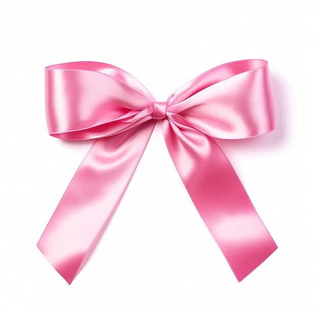 Vector a pink ribbon with a bow on it is tied with a pink bow