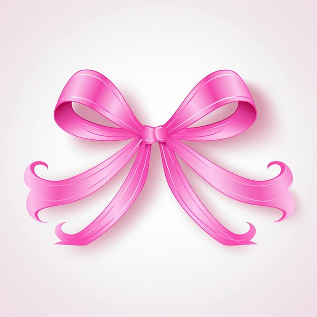 a pink ribbon with a pink bow on it