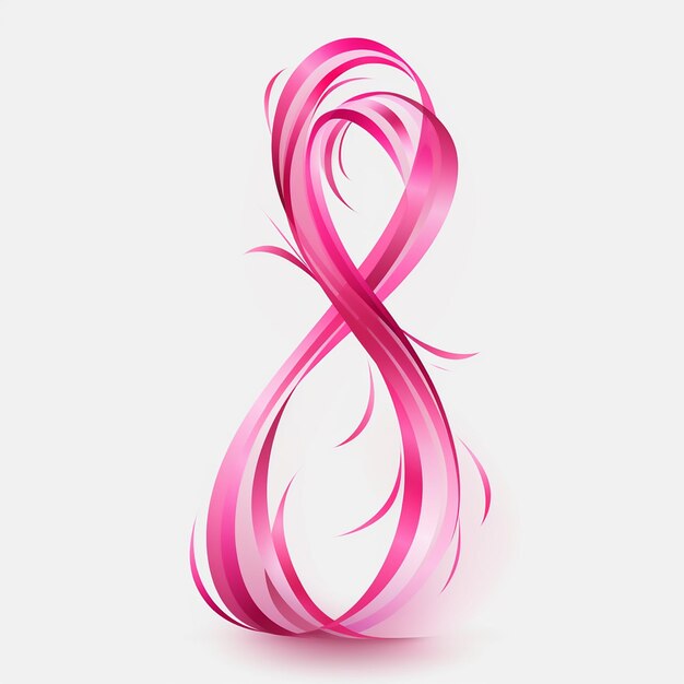 Vector pink ribbon with a pink ribbon on it