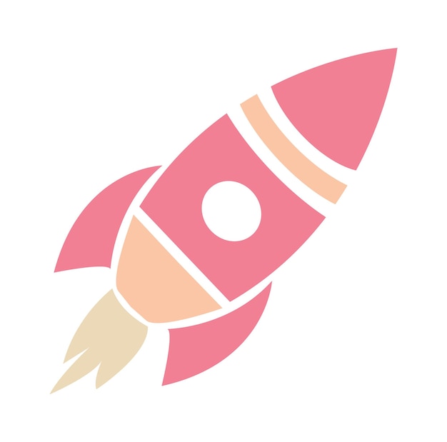 Vector pink rocket launch