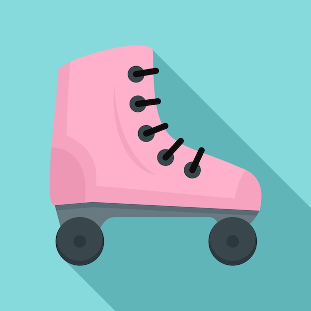 ベクトル ピンクのローラー スケート アイコン web デザインのためのピンクのローラー スケート ベクトル アイコンのフラットの図