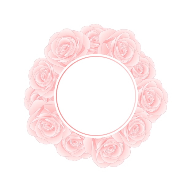 Vettore pink rose banner wreath