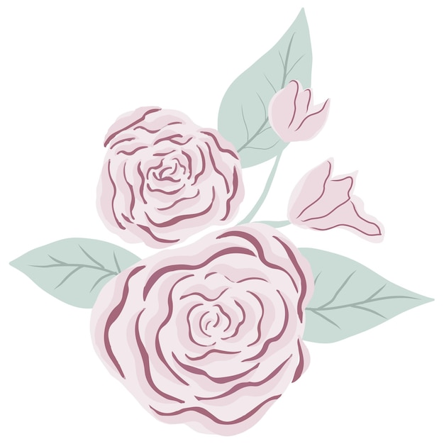 Illustrazione decorativa di rose rosa