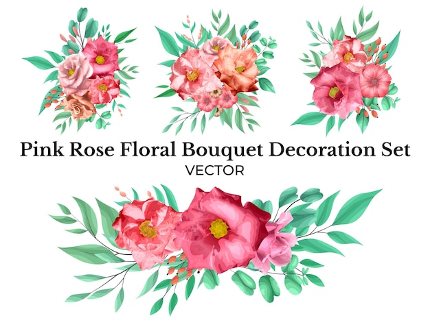 Pink rose floral bouquet decoration