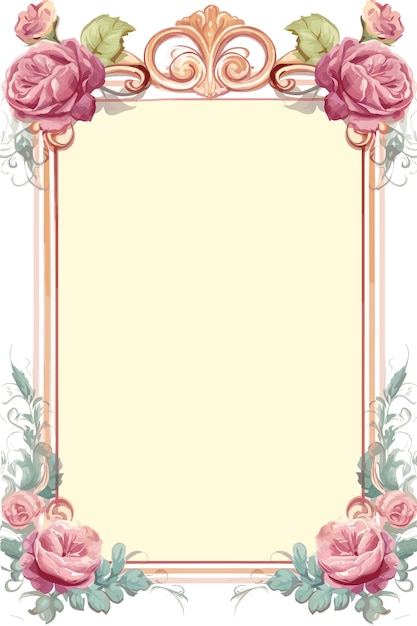 Vector pink rose theme stationery