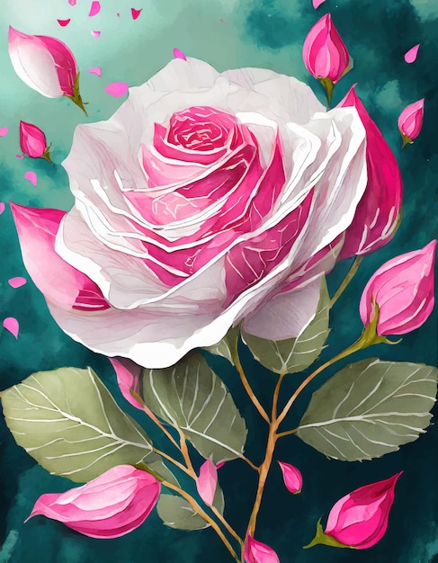Pink roses vector collection