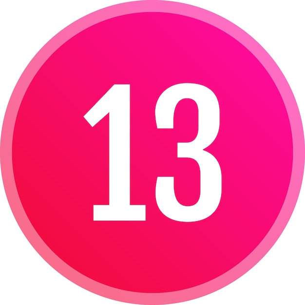 Pink Round Number Icons