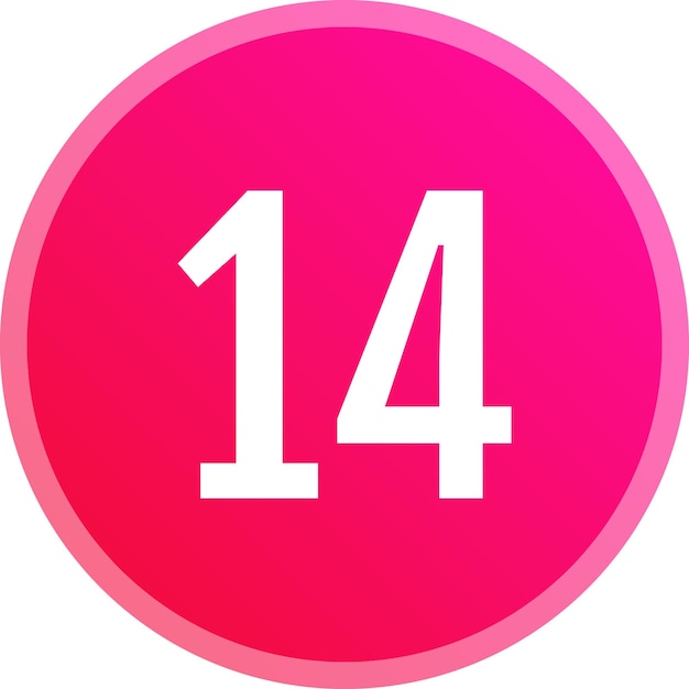 Pink Round Number Icons