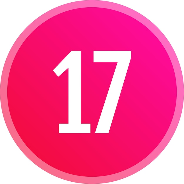 Pink Round Number Icons