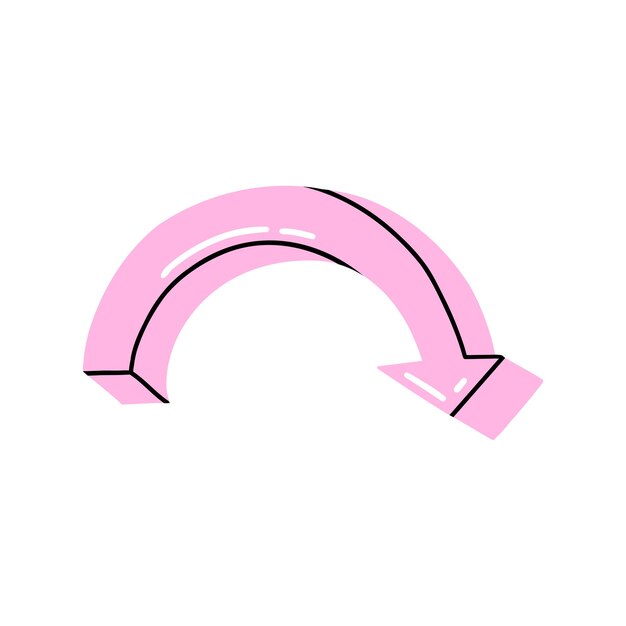 Pink rounded arrow colorful pointer marker illustration