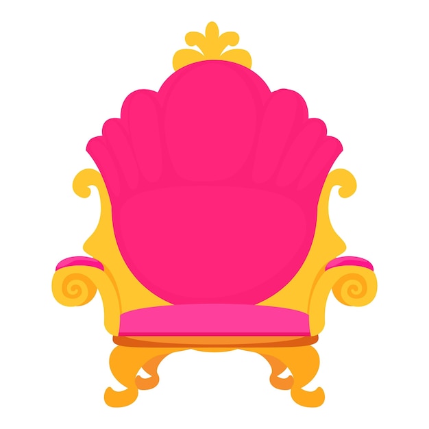 Vector pink royal princess throne icon cartoon illustration of pink royal princess throne vector icon for web