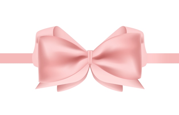 Pink satin ribbon decorated with bow