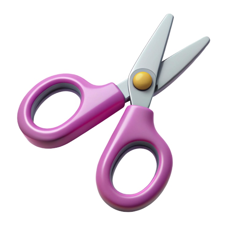 Vector pink scissors for kids