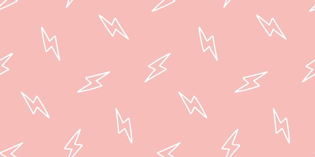 Pink seamless banner with white lightning bolts